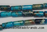 CDI279 15.5 inches 6*12mm tube dyed imperial jasper beads