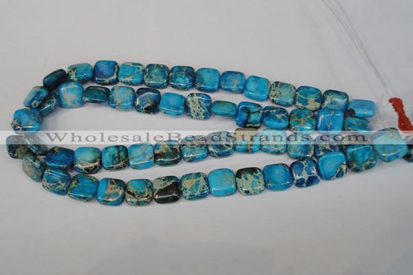 CDI300 15.5 inches 14*14mm square dyed imperial jasper beads