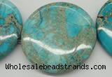 CDI353 15.5 inches 45mm flat round dyed imperial jasper beads