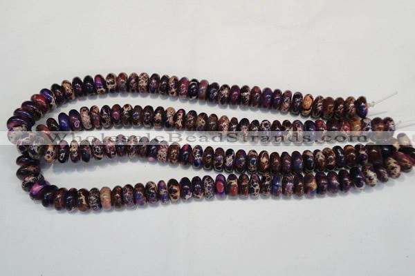 CDI372 15.5 inches 6*12mm rondelle dyed imperial jasper beads