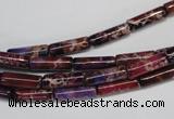 CDI376 15.5 inches 4*12mm tube dyed imperial jasper beads