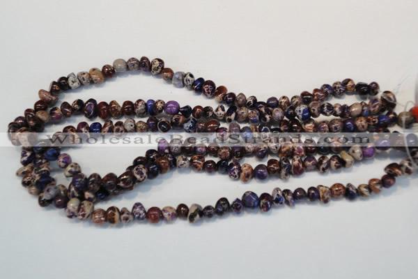 CDI390 15.5 inches 6*9mm nugget dyed imperial jasper beads