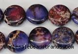 CDI408 15.5 inches 16mm flat round dyed imperial jasper beads