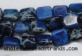 CDI54 16 inches 10*10mm square dyed imperial jasper beads wholesale