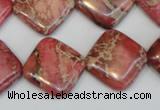 CDI570 15.5 inches 18*18mm diamond dyed imperial jasper beads