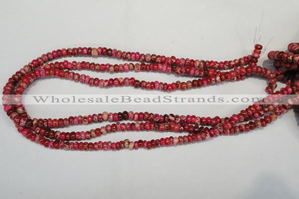 CDI584 15.5 inches 3*6mm rondelle dyed imperial jasper beads