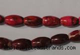 CDI777 15.5 inches 8*13mm rice dyed imperial jasper beads