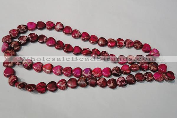 CDI792 15.5 inches 12*12mm heart dyed imperial jasper beads