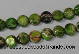 CDI935 15.5 inches 8mm flat round dyed imperial jasper beads