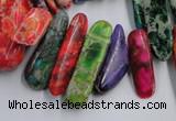 CDI987 15.5 inches 8*22mm - 10*38mm dyed imperial jasper chips beads