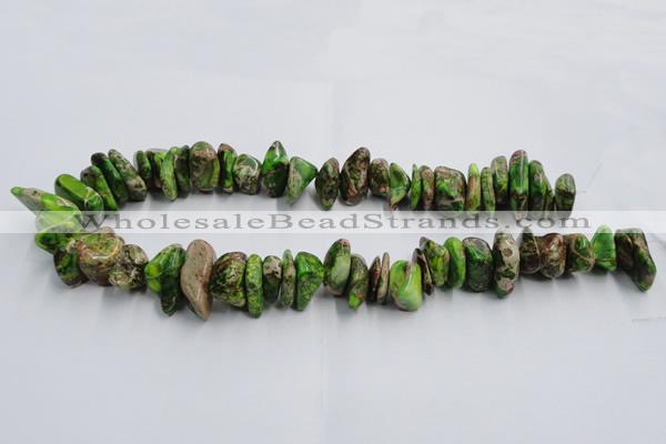 CDI989 15.5 inches 6*18mm - 10*22mm dyed imperial jasper chips beads