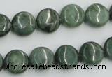 CDJ10 15.5 inches 12mm flat round Canadian jade beads wholesale