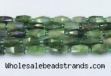 CDJ412 15.5 inches 8*14 - 9*14mm faceted freeform Canadian jade beads