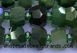 CDJ415 15 inches 5*7mm-6*8mm faceted nuggets Canadian jade beads