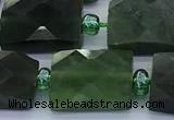 CDJ418 15 inches 10*13mm faceted rectangle Canadian jade beads