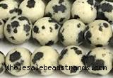 CDM106 15 inches 6mm round matte dalmatian jasper beads