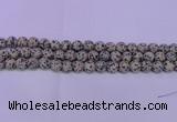 CDM80 15.5 inches 4mm round matte dalmatian jasper beads