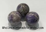 CDN1036 30mm round charoite decorations wholesale