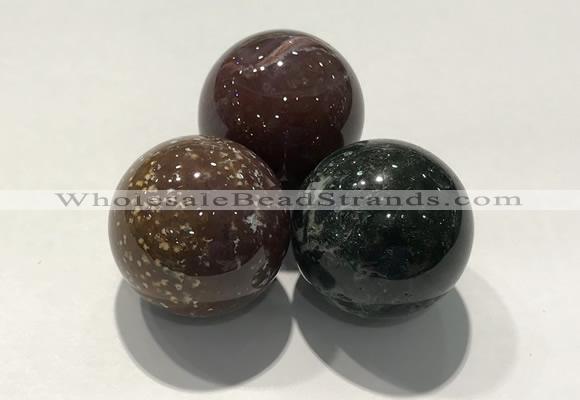 CDN1091 30mm round Indian agate decorations wholesale