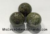 CDN1135 30mm round dragon blood jasper decorations wholesale