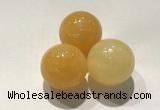 CDN1154 30mm round yellow jade decorations wholesale