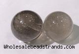 CDN1201 40mm round smoky quartz decorations wholesale