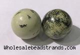 CDN1268 40mm round yellow jasper decorations wholesale