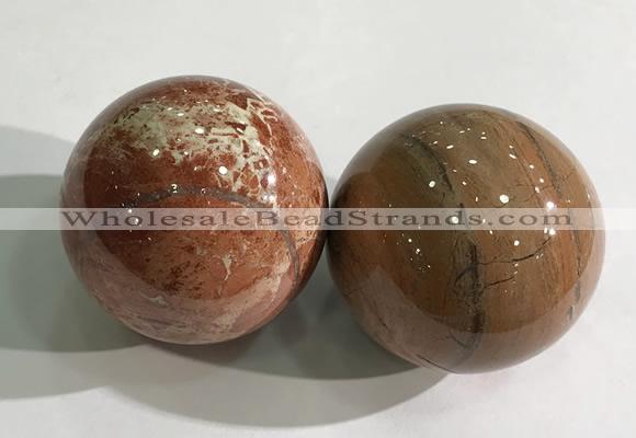 CDN1271 40mm round brecciated jasper decorations wholesale