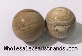 CDN1298 40mm round picture jasper decorations wholesale