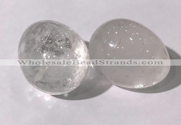 CDN1330 35*45mm egg-shaped white crystal decorations wholesale