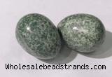 CDN1373 35*45mm egg-shaped green spot stone decorations wholesale