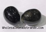 CDN1375 35*45mm egg-shaped golden obsidian decorations wholesale