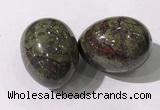 CDN1390 35*45mm egg-shaped dragon blood jasper decorations wholesale