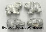 CDN382 20*40*30mm elephant white howlite decorations wholesale