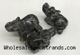 CDN405 25*50*35mm elephant black labradorite decorations wholesale