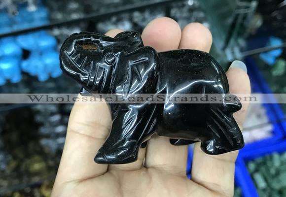 CDN519 33*65*45mm elephant black agate decorations wholesale