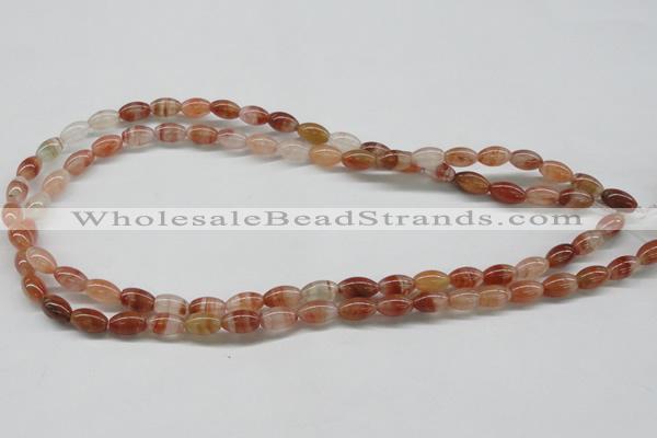 CDQ30 15.5 inches 6*10mm rice natural red quartz beads wholesale