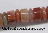 CDQ33 15.5 inches 5*16mm & 10*16mm rondelle natural red quartz beads