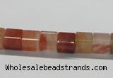 CDQ36 15.5 inches 8*8mm cube natural red quartz beads wholesale