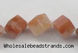 CDQ38 15.5 inches 6*6mm cube natural red quartz beads wholesale