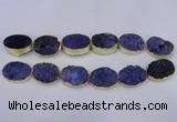 CDQ502 20*30mm - 22*30mm oval druzy quartz beads wholesale