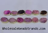 CDQ503 20*30mm - 22*30mm oval druzy quartz beads wholesale