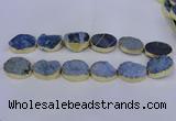 CDQ507 20*30mm - 22*30mm oval druzy quartz beads wholesale