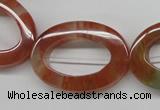 CDQ55 15.5 inches 25*35mm oval donut natural red quartz beads wholesale