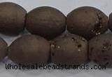 CDQ624 8 inches 10*12mm rice druzy quartz beads wholesale