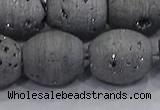 CDQ635 8 inches 12*14mm rice druzy quartz beads wholesale