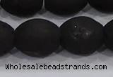 CDQ643 8 inches 12*14mm rice druzy quartz beads wholesale