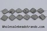 CDQ660 8 inches 25*25mm diamond druzy quartz beads wholesale