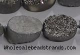 CDQ711 8 inches 13*18mm oval druzy quartz beads wholesale