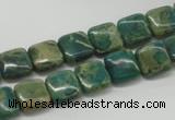 CDS20 16 inches 10*10mm square dyed serpentine jasper beads wholesale